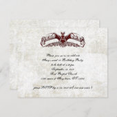 ヴァンパイアバットのスイート16誕生日ゴス風招待状 招待状 (正面/裏面)