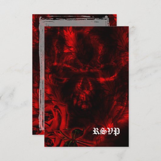 ヴァンパイアバラ結婚ゴシック 出欠カード (正面/裏面)