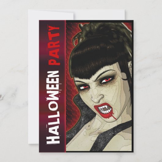 ヴァンパイアパーティー漫画おもしろいキッズ 招待状 (正面)