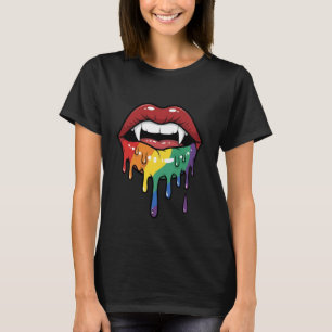 ヴァンパイアファンズドリレインボーリップ エッジアポップ・アートのート Tシャツ
