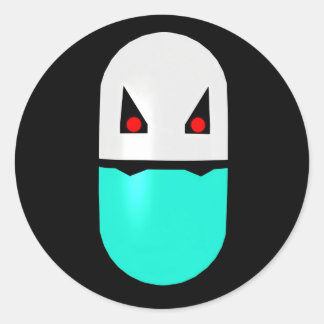 ヴァンパイアプロザックパロディピルステッカー001 ラウンドシール