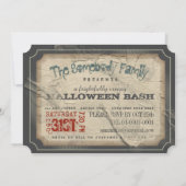 ヴァンパイアホラー映画 ゴシック ハロウィンパーティー 招待状 (裏面)