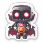 ヴァンパイアロボットハロウィンビニール不気味ステッカー&カット シール (正面)