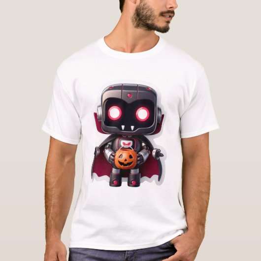 ヴァンパイアロボットハロウィーンかわいい不気味な技術スタイル Tシャツ (正面)