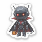 ヴァンパイアロボットビニールステッカー可愛いハロウィーンSci-Fi シール (正面)
