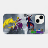 ヴァンパイア二つの頭のドラゴンの衝突を戦最高のう iPhoneケース (裏面横)