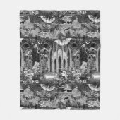 ヴァンパイア地下聖堂スカルこうもりゴシック教会 フリースブランケット (正面)