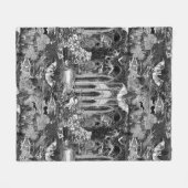 ヴァンパイア地下聖堂スカルこうもりゴシック教会 フリースブランケット (正面(横))