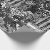 ヴァンパイア地下聖堂スカルこうもりゴシック教会 ラッピングペーパー (角)