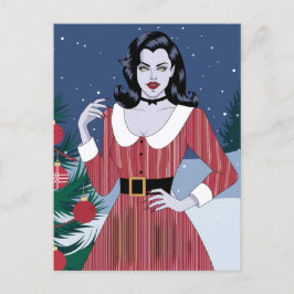 ヴァンパイア女性クリスマス ポストカード
