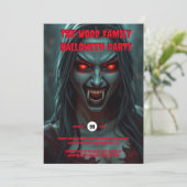 ヴァンパイア女性大人ハロウィーン不気味な生き物 招待状 (スタンド正面)