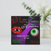 ヴァンパイア対ゾンビハローウィンパーティ招待状 招待状 (スタンド正面)