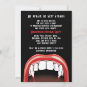 ヴァンパイア歯ハロウィーン赤血コスチュームパーティー 招待状 (正面)