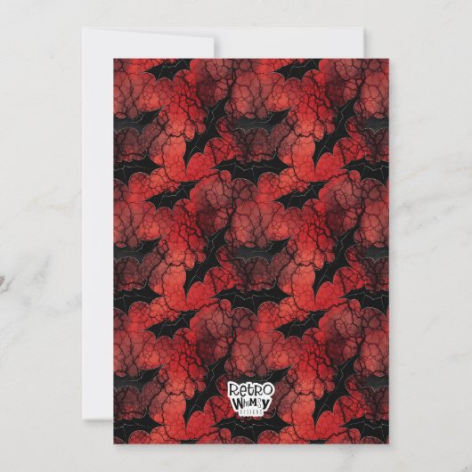 ヴァンパイア歯ハロウィーン赤血コスチュームパーティー 招待状 (裏面)