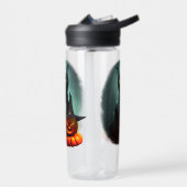 ヴァンパイア猫とウィザードパンプキンハロウィンシュレアル ウォーターボトル (左面)