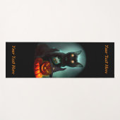 ヴァンパイア猫とウィザードパンプキンハロウィンシュレアル ヨガマット (正面(横))