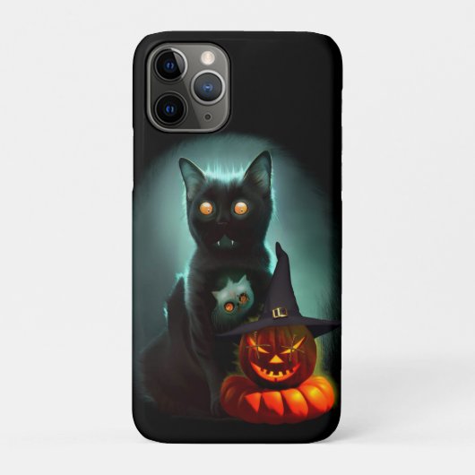 ヴァンパイア猫とウィザードパンプキンハロウィンシュレアル Case-Mate iPhoneケース (裏)