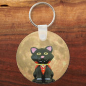 ヴァンパイア猫と満月 キーホルダー (正面)