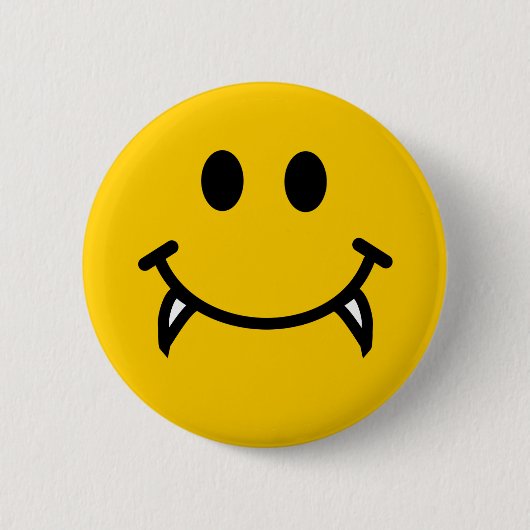 ヴァンパイア顔と牙 缶バッジ (正面)