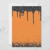 ヴァンパイア黒グリッター唇の大人ハローウィンパーティ 招待状 (裏面)