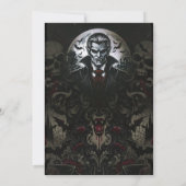 ヴァンパイア＆ゴシックドクロ ハロウィンパーティ 招待状 (裏面)