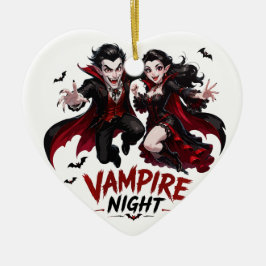 ヴァンパイア・ナイト・カップル ハロウィンパーティー セラミックオーナメント
