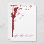 ヴァンパイア·ハロウィーンのカップルが偽の血をシャワー浴びる 招待状 (裏面)