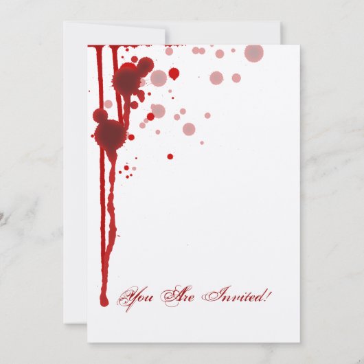 ヴァンパイア·ハロウィーンのカップルが偽の血をシャワー浴びる 招待状 (裏面)