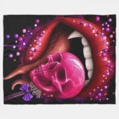 ヴァンパイア・ファンとスカル フリースブランケット (正面(横))