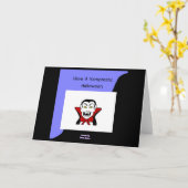 ヴァンプタスティックハロウィーン水平グリーティングカード カード (黄色い花)