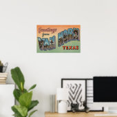 ヴァンホーン，テキサス州 – ラージレターシーン ポスター (ホームオフィス)