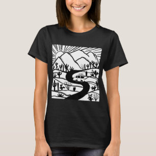 ヴァンライフデザートカッティマウンテンエクスプローラ冒険 Tシャツ