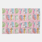 ヴァンライフ – ピンク キッチンタオル (横)