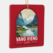 ヴァンヴィエンラオストラベルアートヴィンテージ セラミックオーナメント (右)