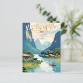 ヴァンヴィエンラオストラベルアートヴィンテージ ポストカード (スタンド正面)