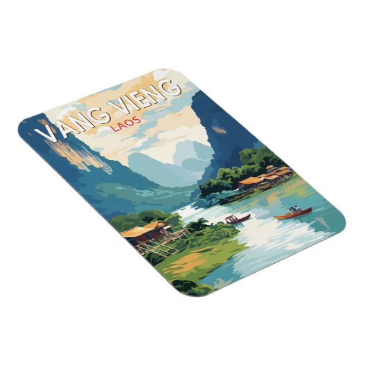 ヴァンヴィエンラオストラベルアートヴィンテージ マグネット (右側)