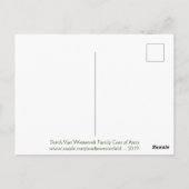 ヴァンヴェスターベルト家族の紋章 ポストカード (裏面)