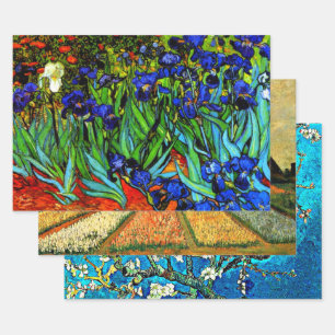 ヴァン人気があるゴッホ絵画、3つのセット ラッピングペーパーシート