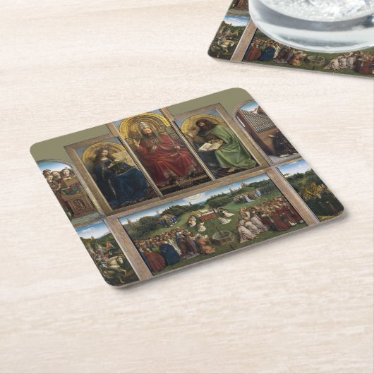 ヴァン・アイク・ブラザーズ・ゲント・アルタルピース スクエアペーパーコースター (アングル)
