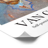 ヴァン・ゴッホのグレー・ストロー・ハットを持つセルフポートレート ポスター (角)