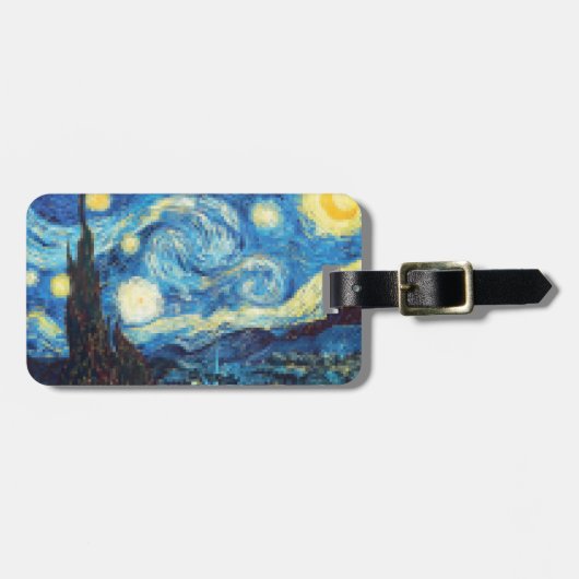 ヴァン・ゴッホのドット絵「星の夜」 ラゲッジタグ (正面横)