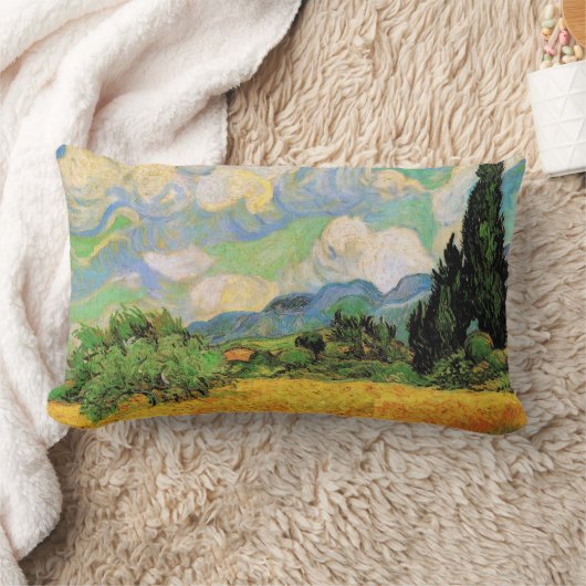 ヴァン・ゴッホのハイ・ガリーヌの麦畑と柏の木 ランバークッション (ブランケット)