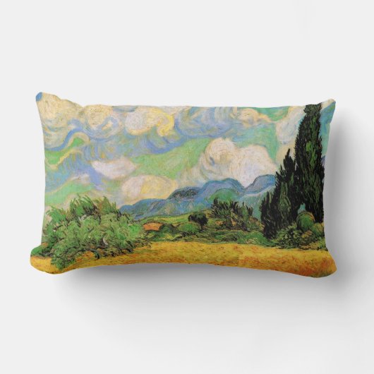 ヴァン・ゴッホのハイ・ガリーヌの麦畑と柏の木 ランバークッション (正面)