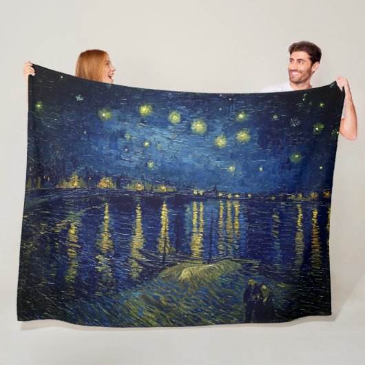 ヴァン・ゴッホのル・ローヌの星月夜 フリースブランケット (インサイチュ)