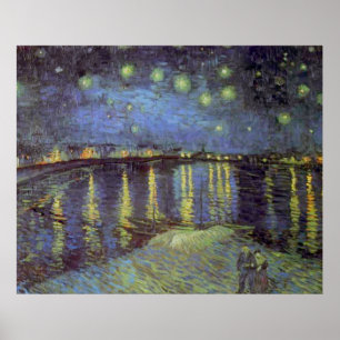 ヴァン・ゴッホの星のように青い夜のローネ絵画の ポスター