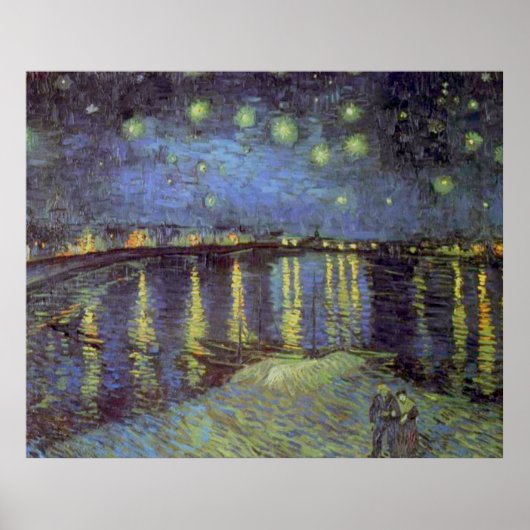 ヴァン・ゴッホの星のように青い夜のローネ絵画の ポスター (正面)