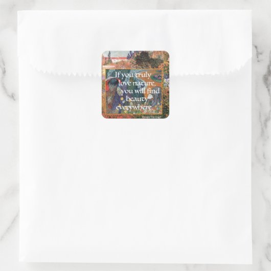 ヴァン・ゴッホ引用文もし、あなたは本当に自然を愛している。 スクエアシール (バッグ)