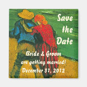 ヴァン・ゴッホ日付を保存！恋人たち マグネット (正面)