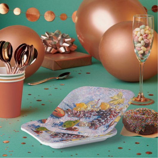 ヴァン・ゴッホ – ぶどう、レモン、梨、りんごなど ペーパープレート (複数)