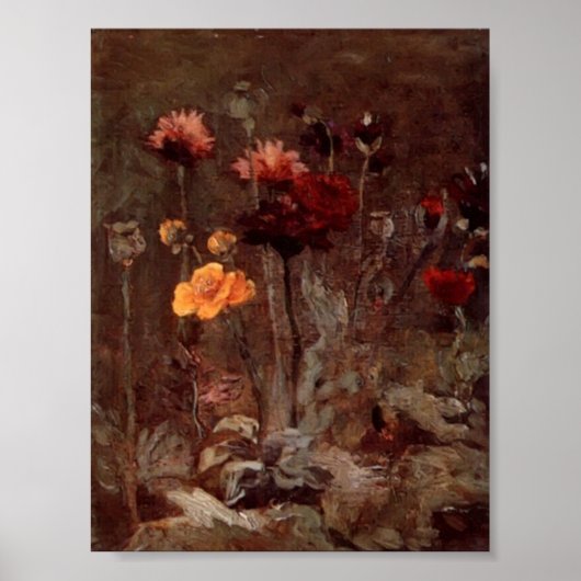 ヴァン・ゴッホ – スカビョーザとランヌカルスとの静物生活 ポスター (正面)